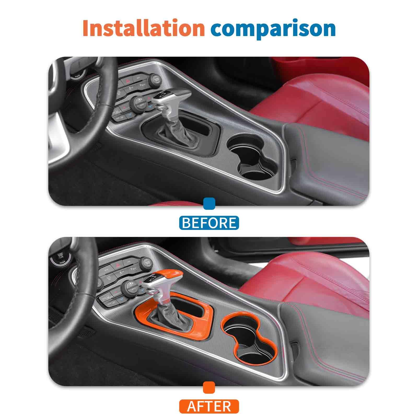 Amazon.com: JeCar 3pcs Orange Cup Holder Trim Kit for 2015-2022